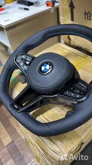 Руль BMW G20 G30 G14 G05 Вибрация Подогрев Карбон