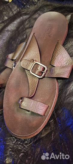 Мужские кожаные шлепанцы 43