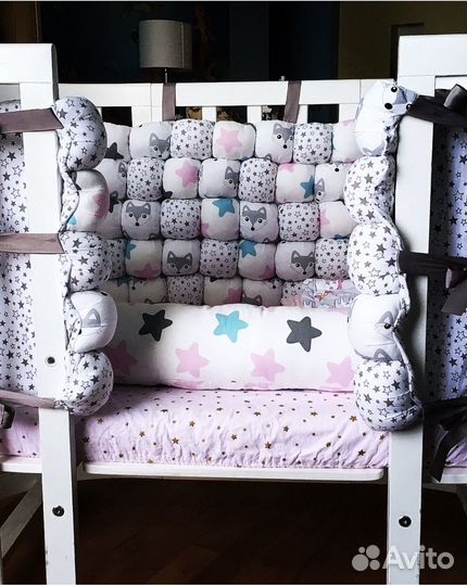 Одеяло бонбон и бортики в кроватку