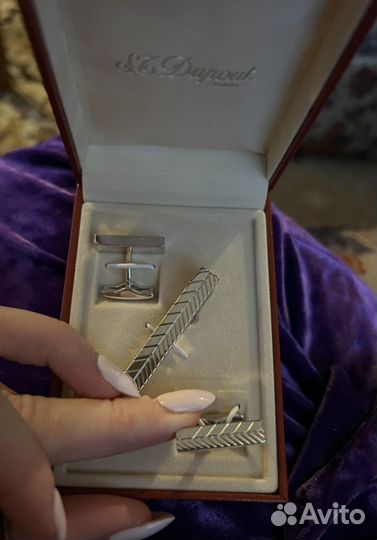 Запонки и зажим для галстука S.Z. Dupont