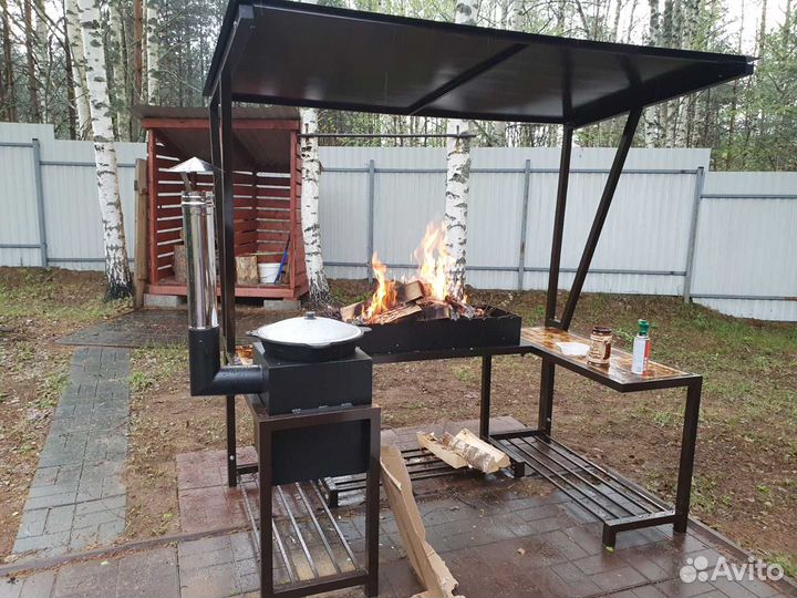 Мангал с крышей