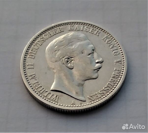 Германия Пруссия 2 марки 1904,1905 г.г. / серебро