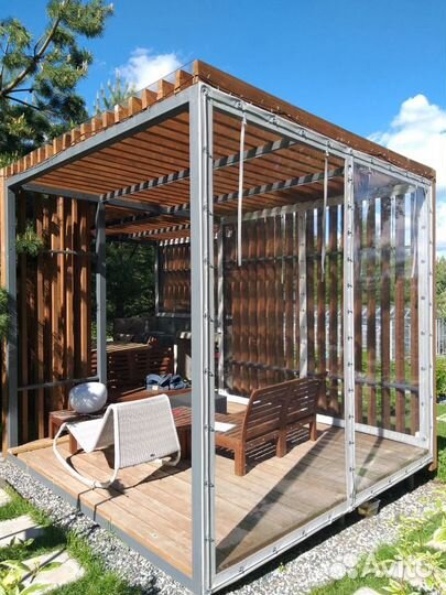 Мягкие окна пвх для террас и беседок