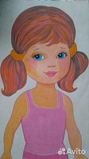 Бумажная кукла Катенька на прогулке СССР