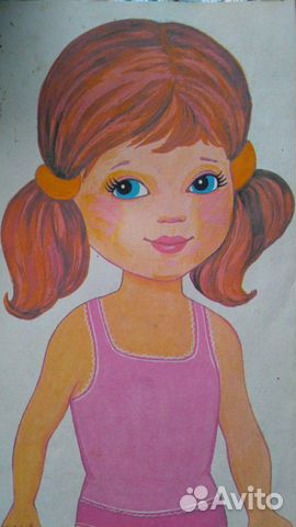 Бумажная кукла Катенька на прогулке СССР