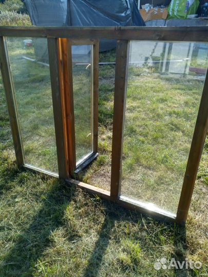 Деревянные окна с стеклопакетом бу 1500*1200