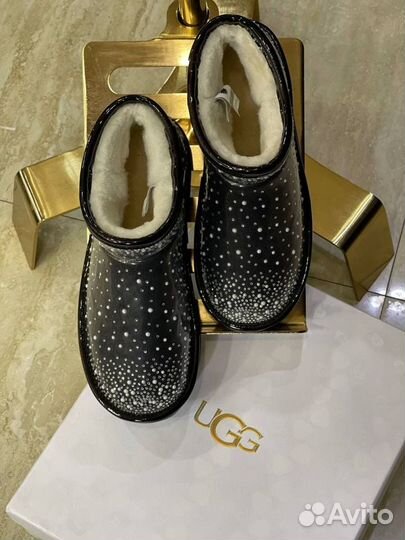 Угги со стразами Ugg Clear Ultra Mini Bling