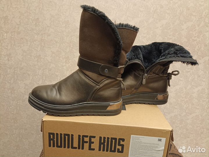 Сапожки р34 на меху стелька 21см как новые