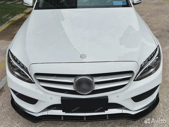 Сплиттер Mercedes W205 AMG дорест черный глянец