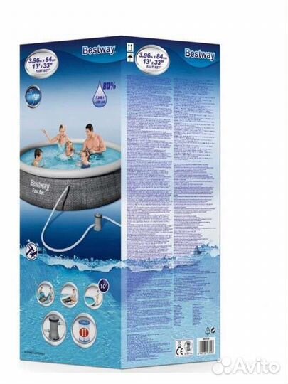 Бассейн Bestway Fast Set 57376, 396х84 см