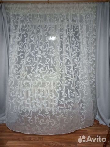 Тюлевая занавеска, плотные шторы