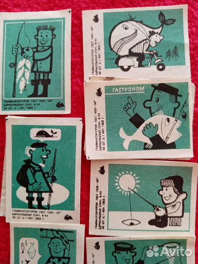 Спичечные этикетки. Рыболовы