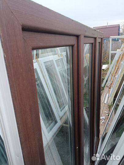 6шт Окно пвх 182*175см Ламинация под дерево