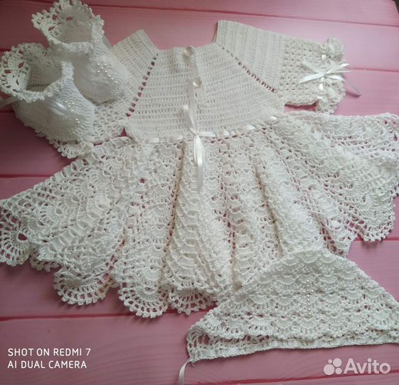 Крестильный комплект ручной работы для девочки