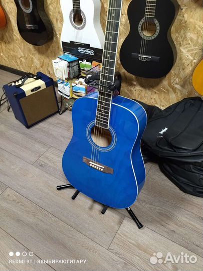 Акустическая гитара, дредноут (новая) + аксессуары