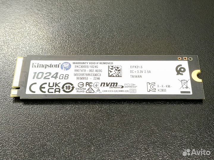 SSD Kingston KC3000 1TB для PS5
