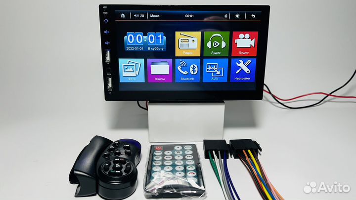 Магнитола 1 din сенсорная bluetooth usb aux