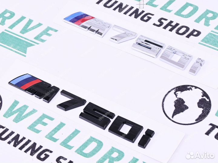 Шильд BMW M750i черный серебристый