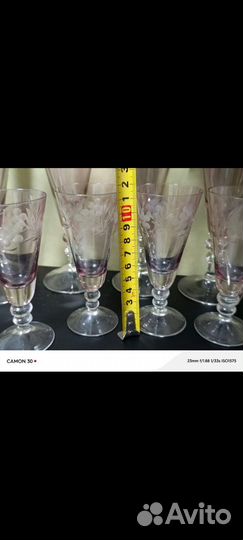 Фужеры и рюмки йветное стекло СССР