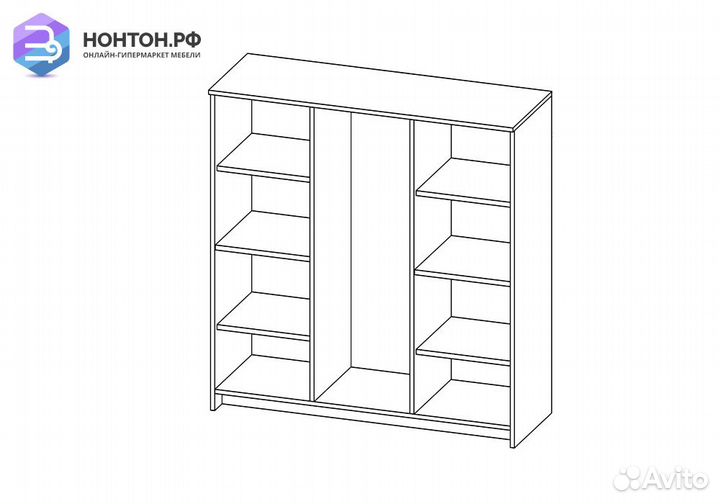 Комод с дверцами Сириус 4 ящика сонома