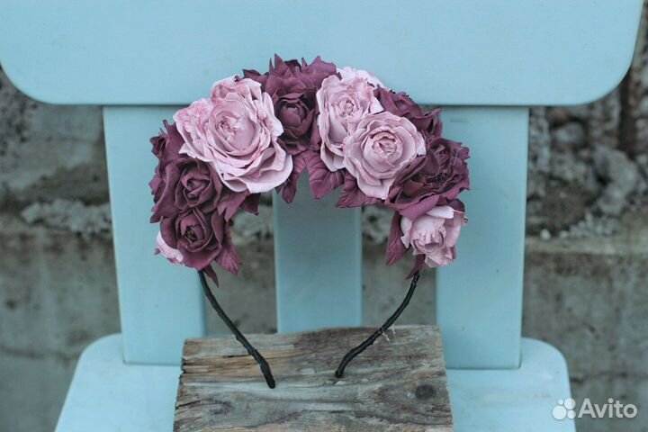 Ободок с полевыми цветами