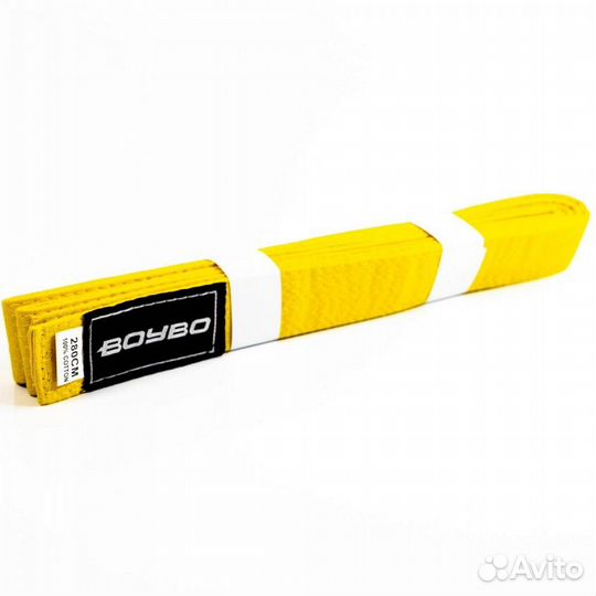 Пояс для единоборств 2.8м BoyBo желтый
