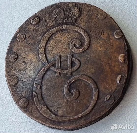 10 Копеек 1796 года Перечекан.Вензельная