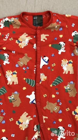 Слип пижама hm 80 с новогодним мотивом