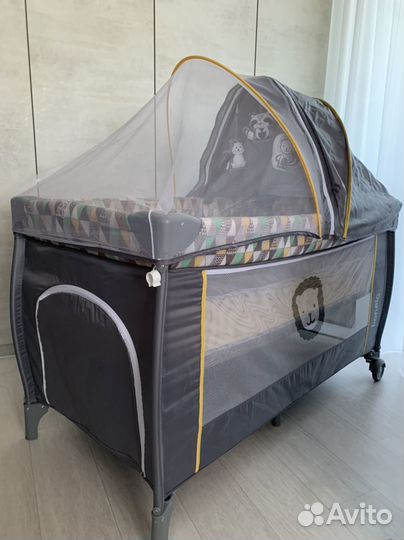 Манеж кровать lionelo sven plus yellow scandi