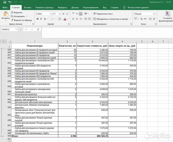 Интернет-магазин с остатками товаров и произв-ом