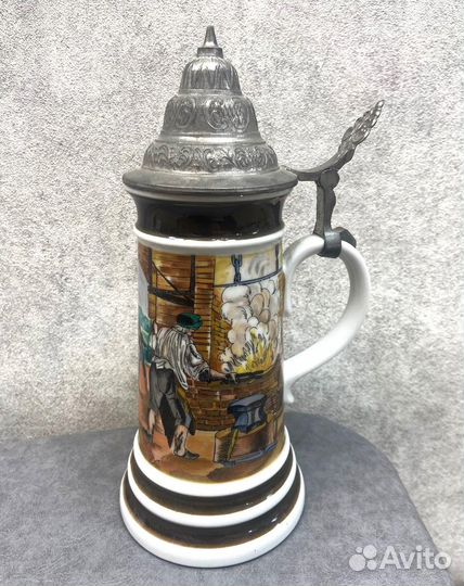 Пивная кружка с крышкой Bareuther Германия