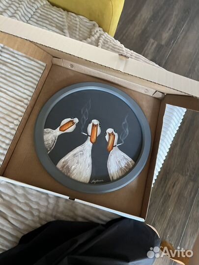 Картина акрил Гуси