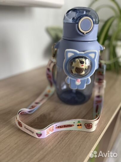 Бутылка спортивная питьевая с трубочкой для воды