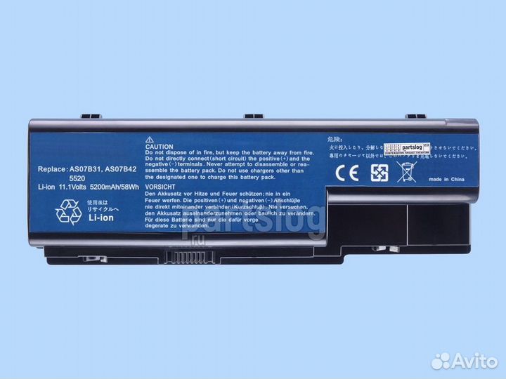 Аккумулятор для Acer AS07B31 11.1V 5200mAh 58Wh