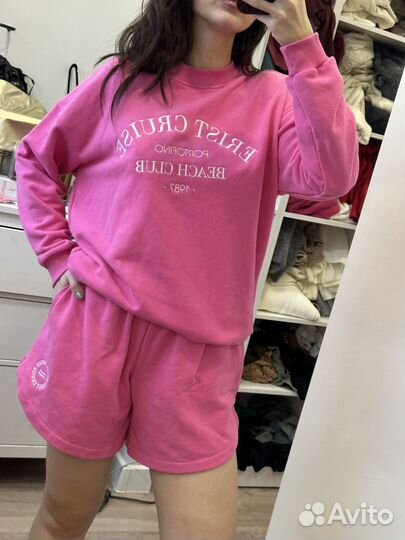 Свитшот и шорты erist розовый