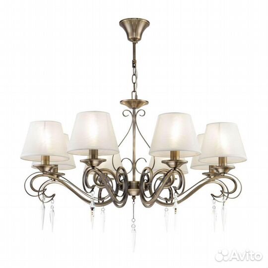 Люстра подвесная металл и текстиль классика