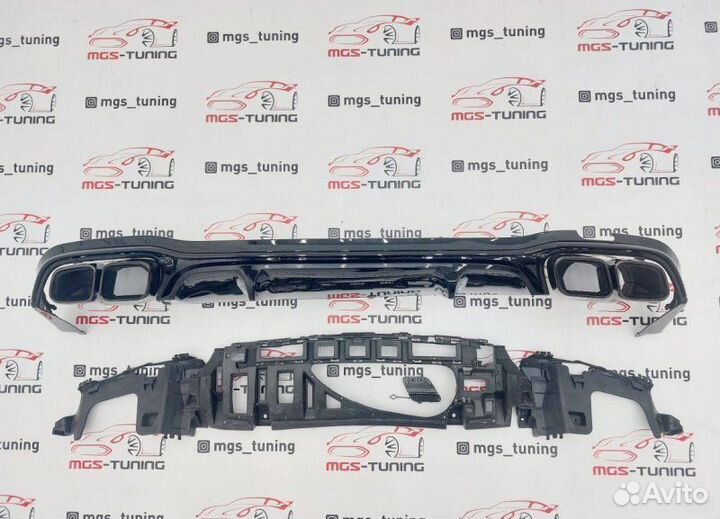 Диффузор с чёрными насадками E63s w213 Рест