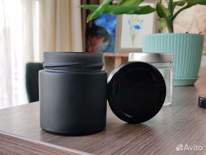 Стеклянная банка 200мл для свечей и косметики