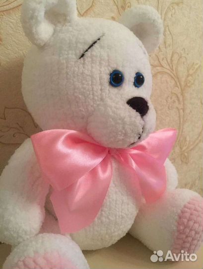 Мишка вязанный плюшевая игрушка