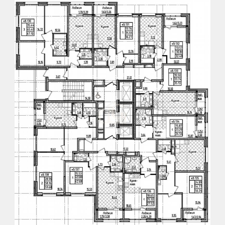 2-к. квартира, 59,7 м², 16/23 эт.