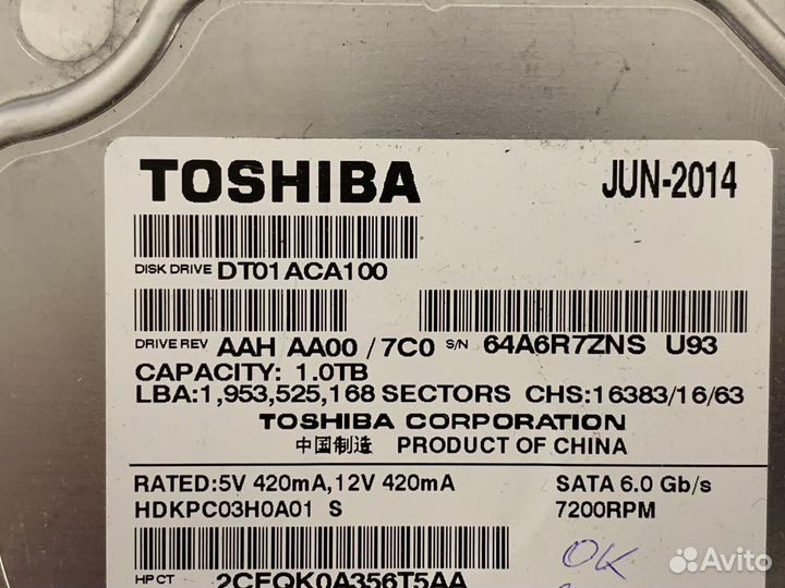 Жесткие диски 1тб