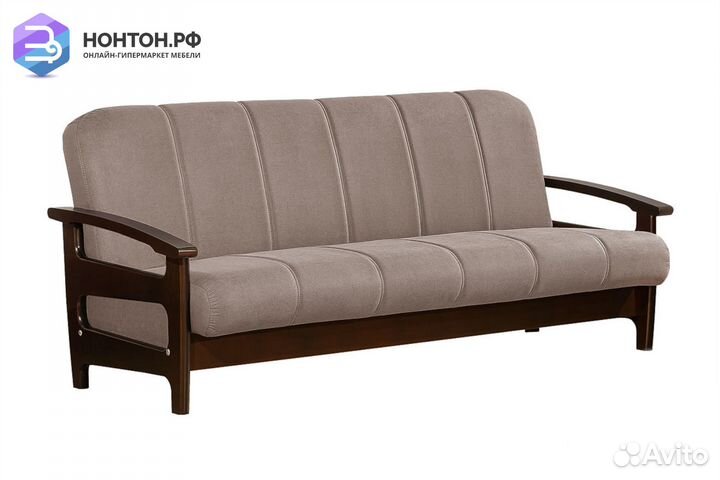 Диван книжка Омега бежевый / венге