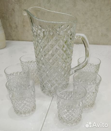 Набор кувшин и стаканы Богемия