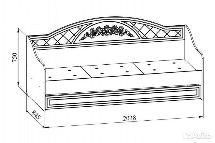 Кровать-софа Соня со-25К с защитным бортиком