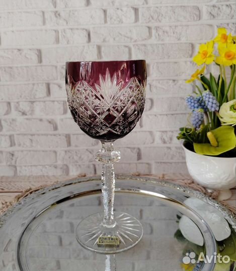 Фужеры цветной накладной хрусталь Германия