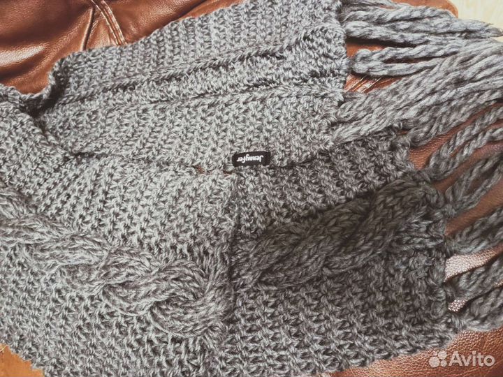 Шарф длинный графит