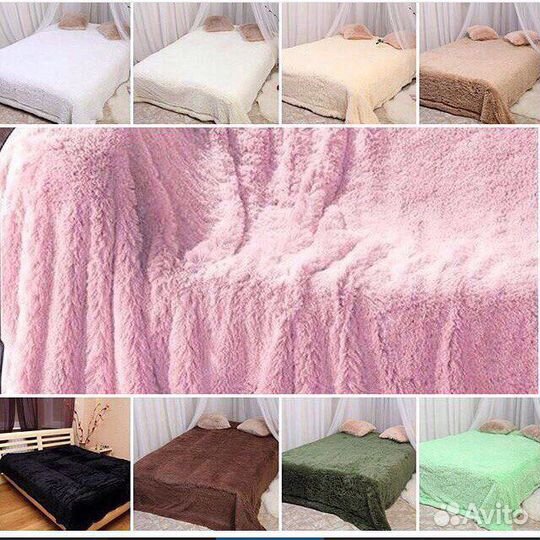 Пушистые пледы травка 150х200 200х220 220х240