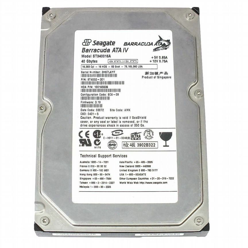 [ST340016A] Жесткий Диск Seagate 40gb Ide 3.5 St340016a