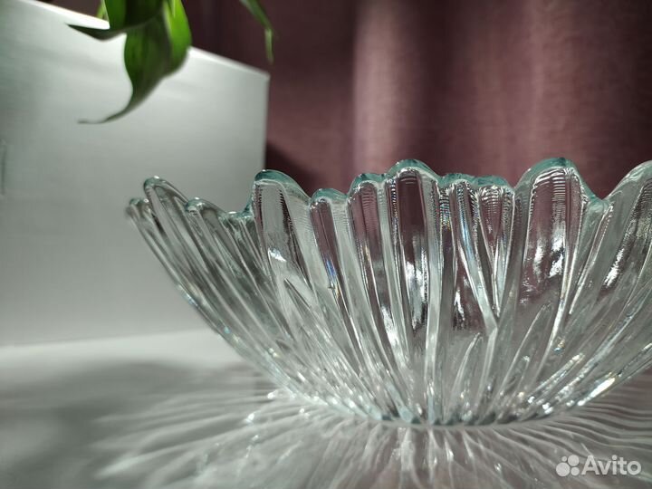 Салатник Aurora d 30 см Ваза для фруктов стекло