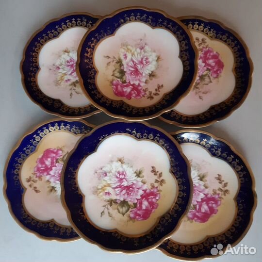 Набор десертных тарелок антикварных